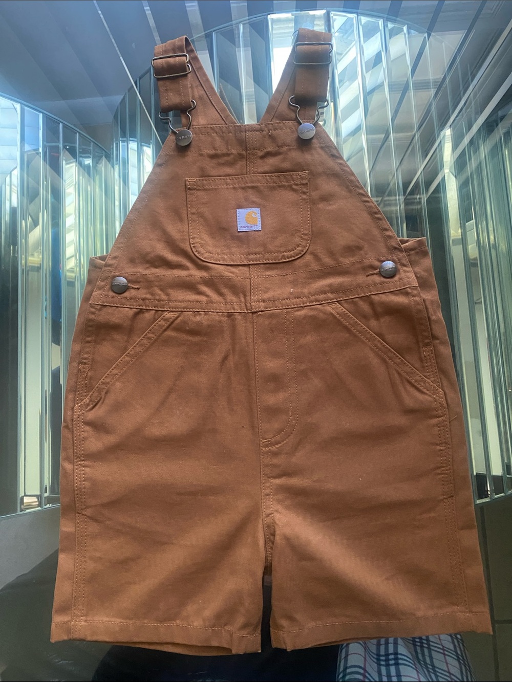 Carhartt Kids Brown Canvas Short Overalls